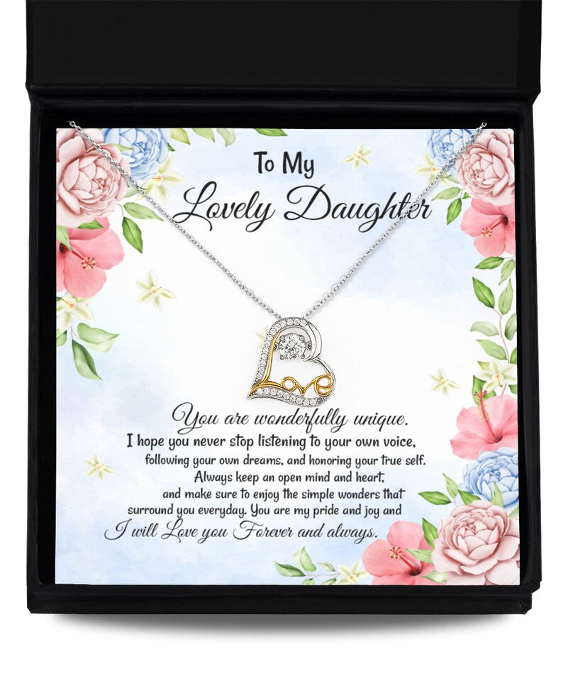Unique Gift For Lovely Daughters - Love Heart Necklace
