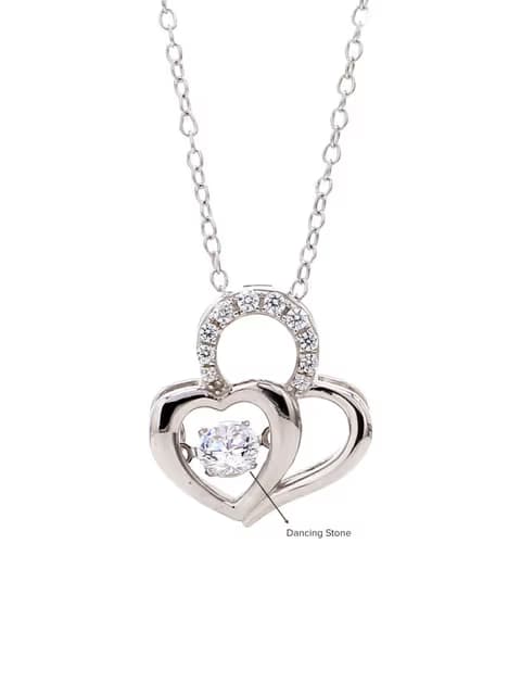 Dual Heart Silver Necklace