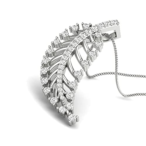 Seolfor 925 Sterling Silver A.Diamond Leaf Cubic Zirconia Necklace - Seolfor