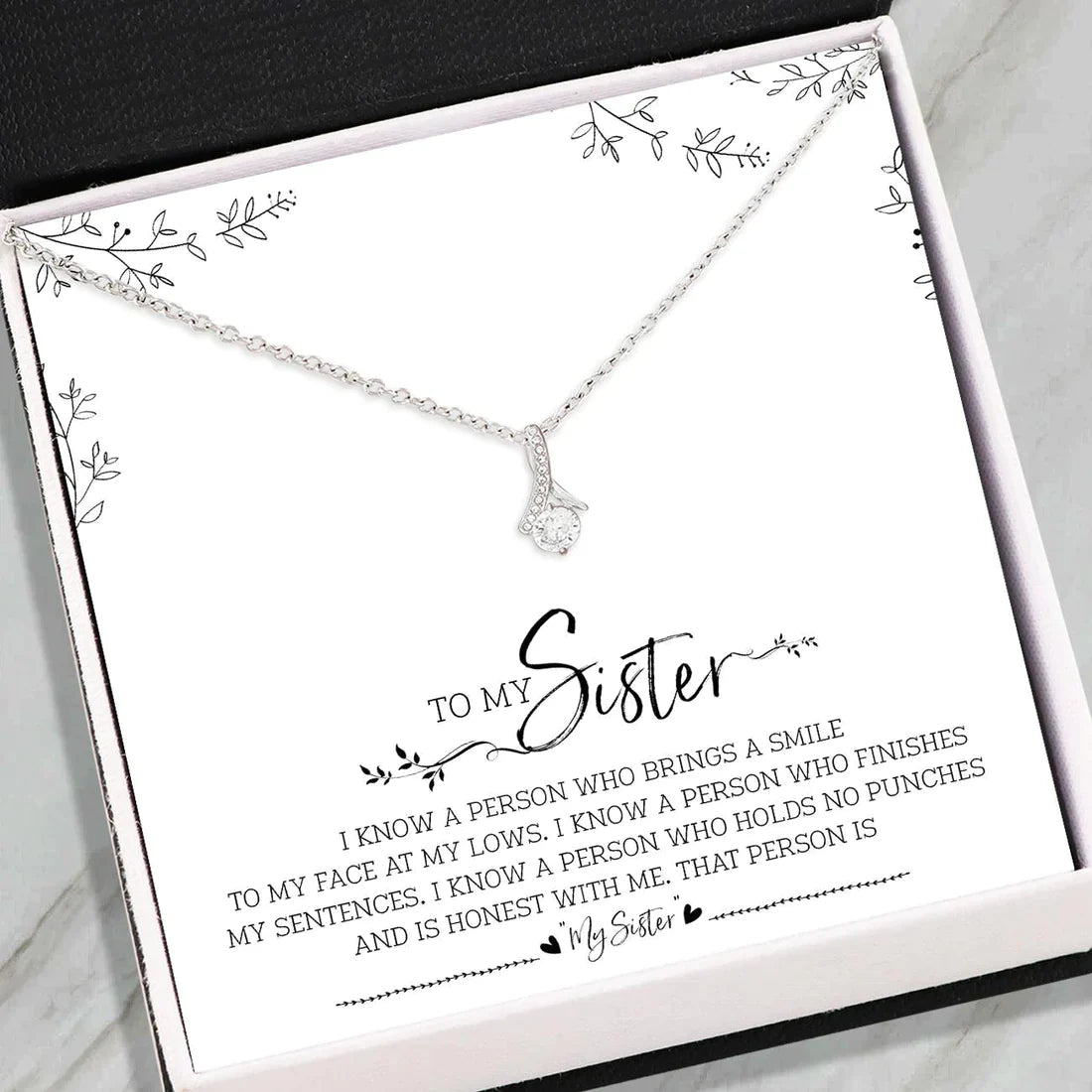 Love for Sister - Converse Solitaire Necklace