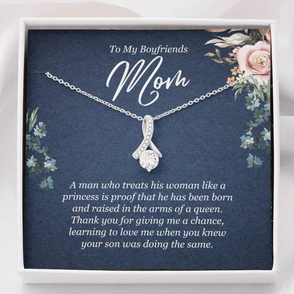Most Special Gift For Your Boyfriend's Mother - Ribbon Love Necklace