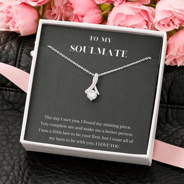 Exceptional Gift for Your Beautiful Soulmate - Ribbon Love Necklace