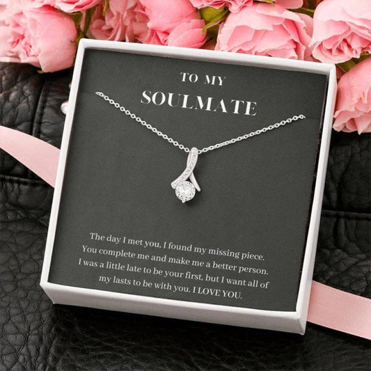 Exceptional Gift for Your Beautiful Soulmate - Ribbon Love Necklace