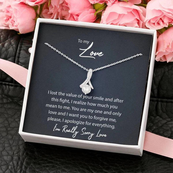 For Your Loved Ones - Ribbon Love Necklace