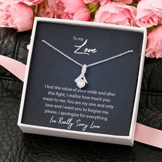 For Your Loved Ones - Ribbon Love Necklace