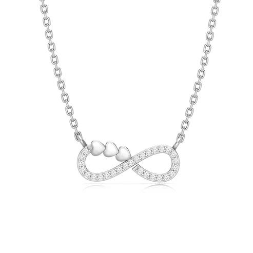 Infinity Heart Necklace - 925 Silver