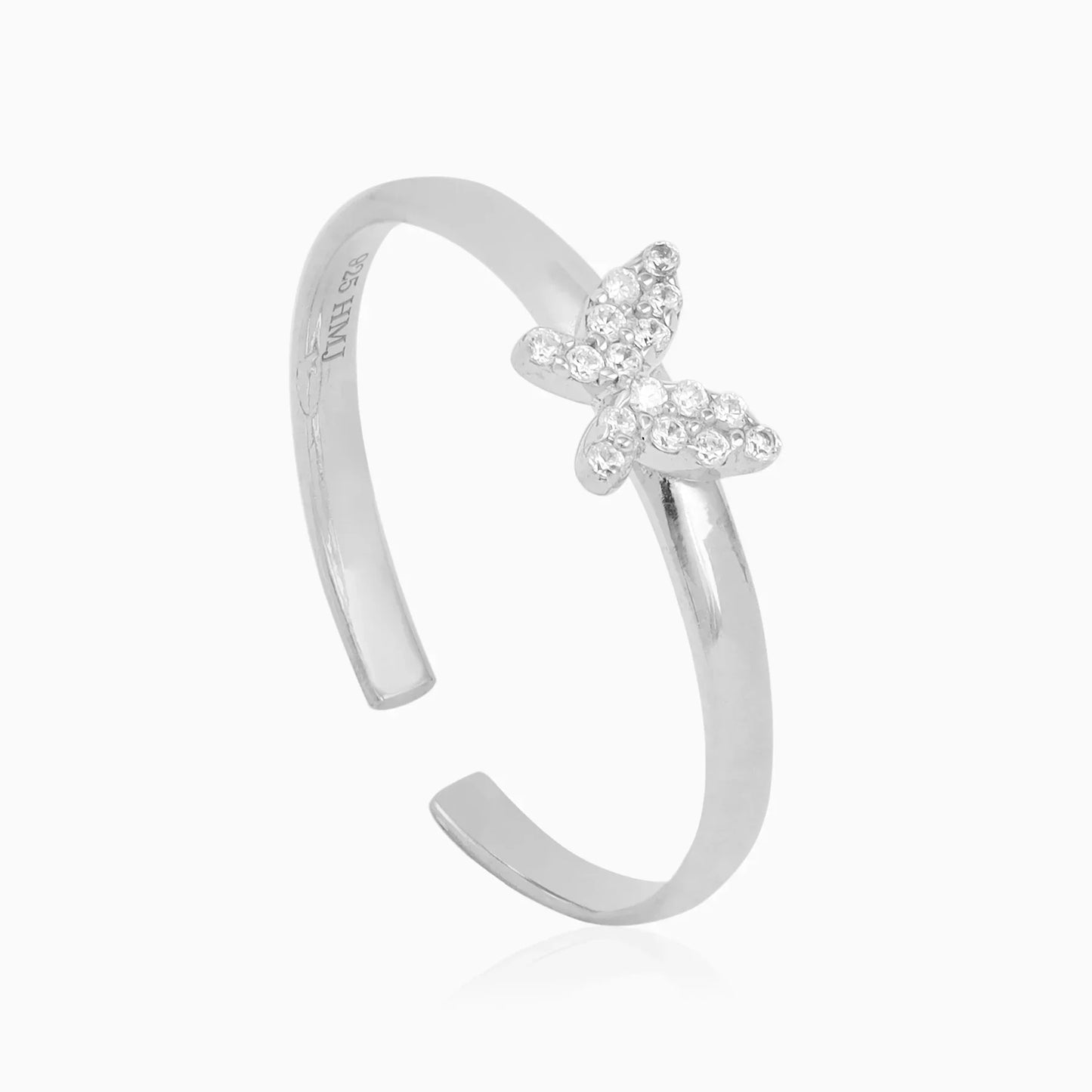 Butterfly Love 925 Sterling Silver Ring - Adjustable Size