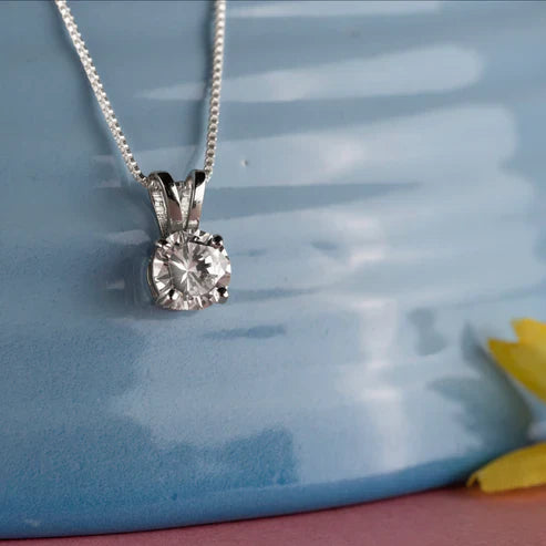 Classic Chic Solitaire Pendant - 925 Silver