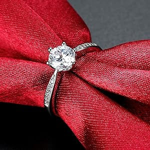 Beautiful Solitaire 925 Sterling Silver Proposal Ring - Adjustable Size