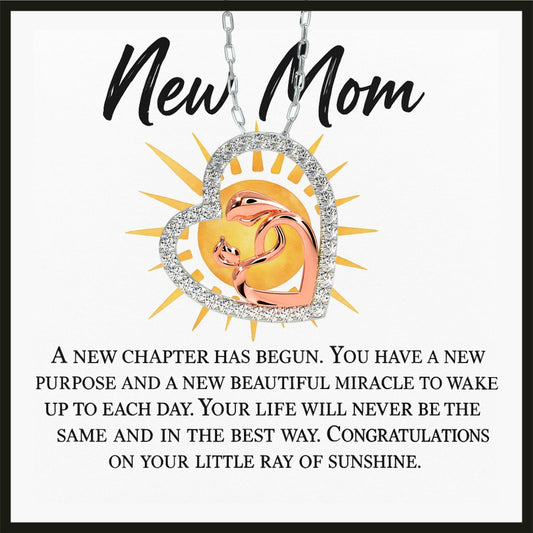 Surprising Gift for Mom to be - Mom & Baby Pure Silver Necklace Gift Set