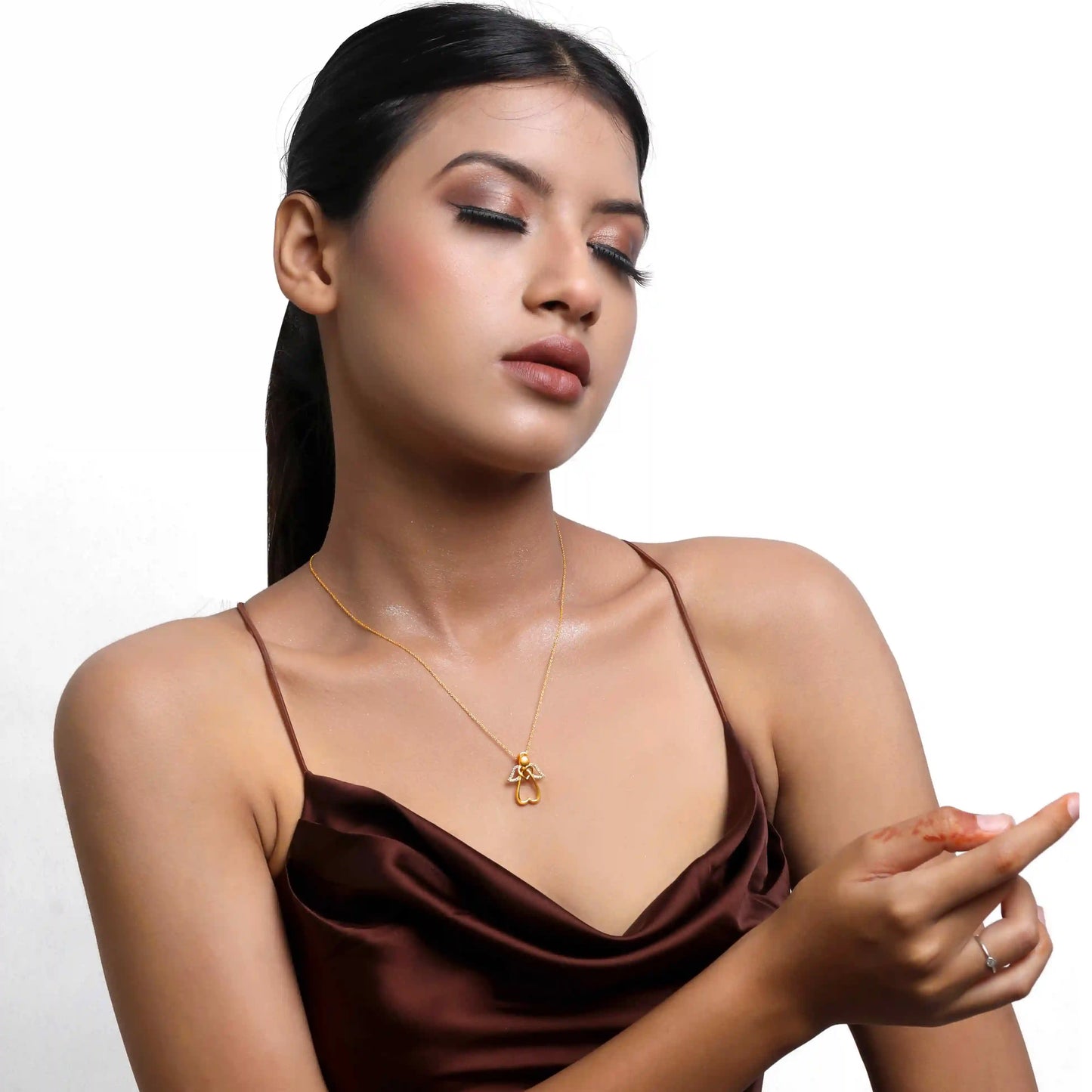 Angel's Life Cubic Zirconia 925 Silver Necklace