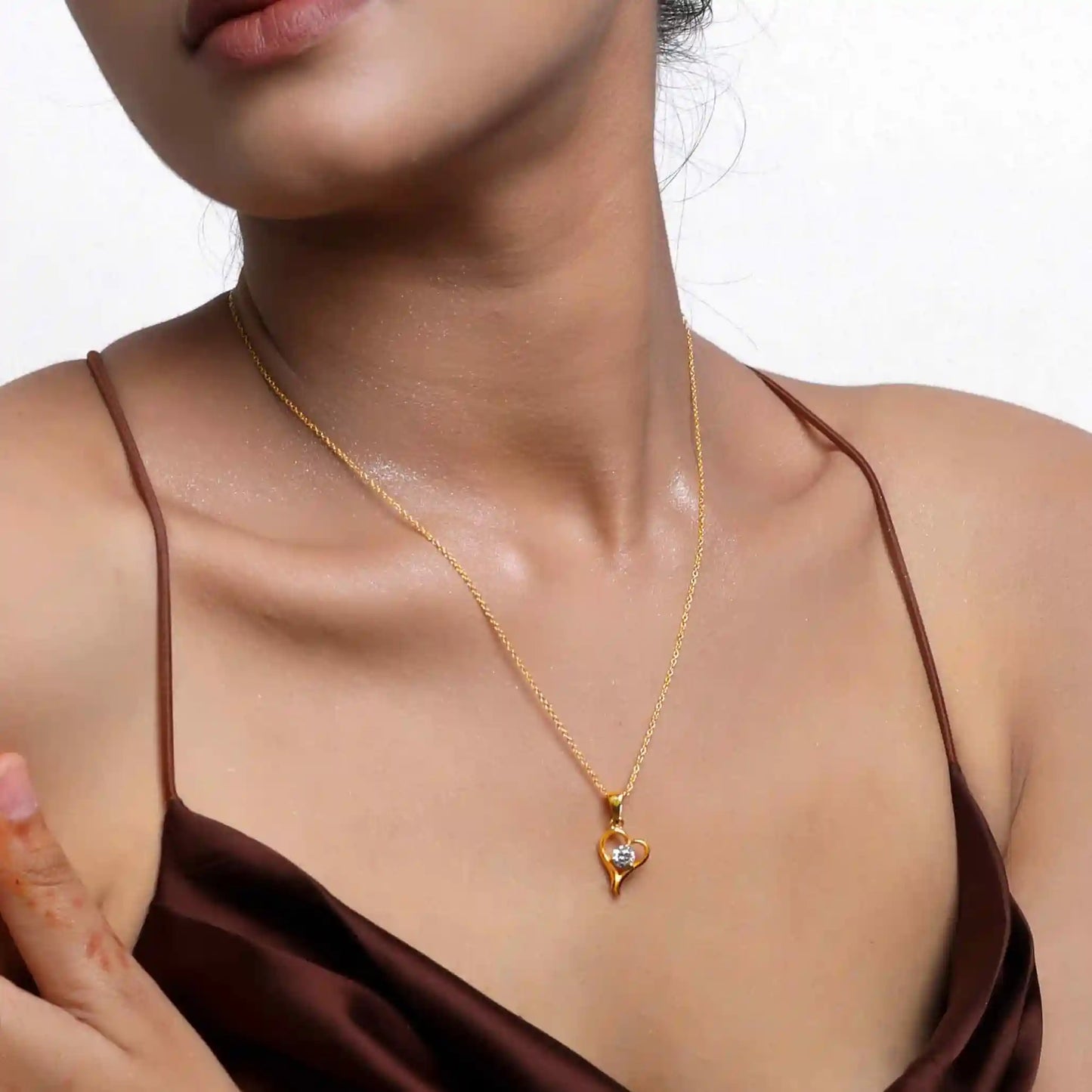 Curve Heart Silver Necklace