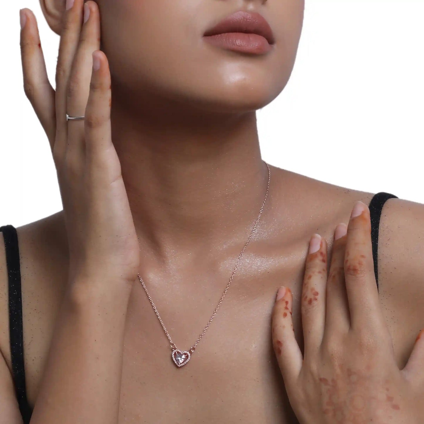 Heart Solitaire Silver Necklace
