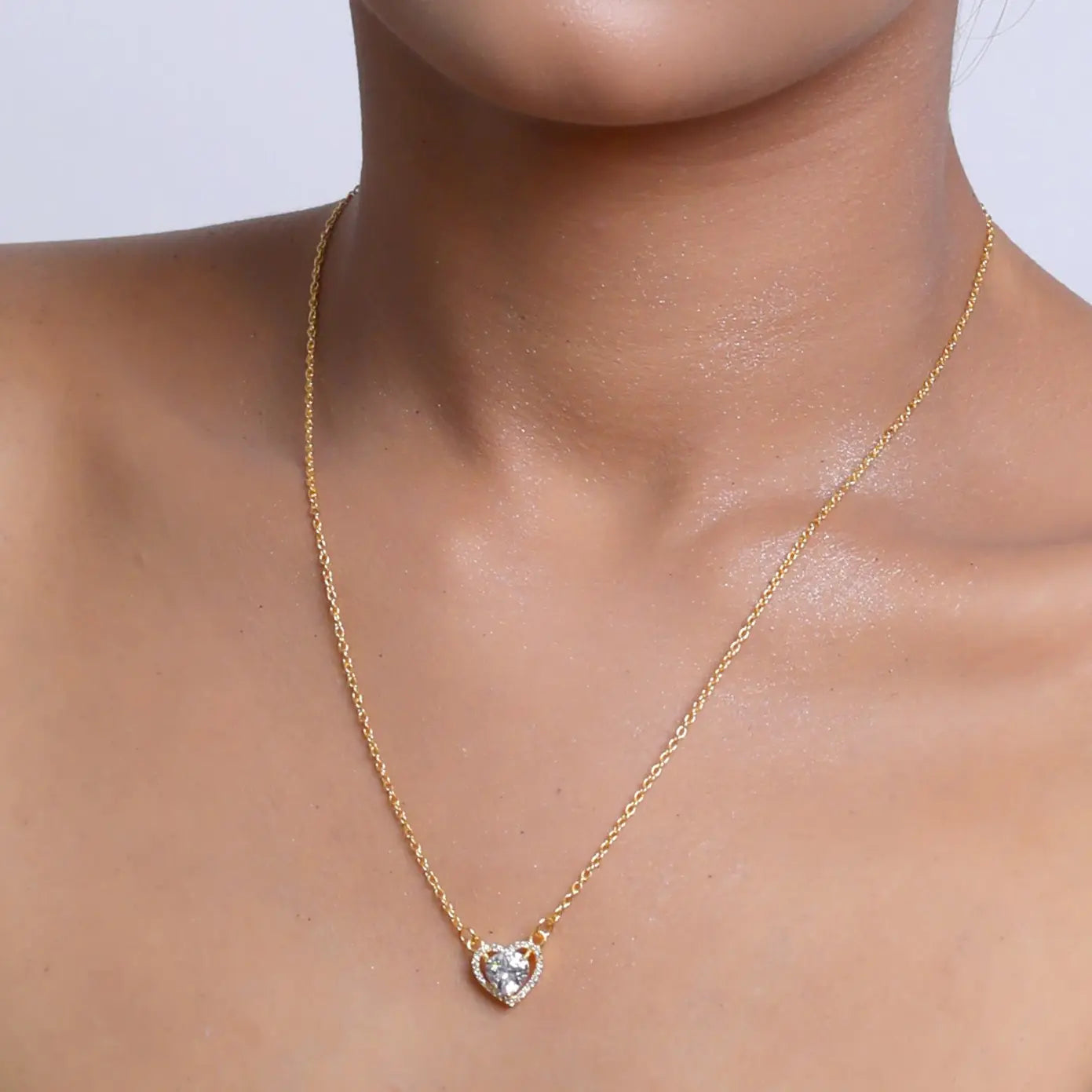 Heart Solitaire Silver Necklace