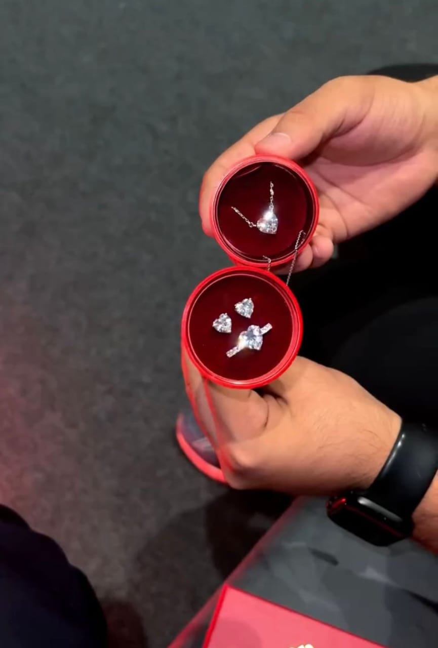 Rose Stem 925 Sterling Silver Necklace Gift Set