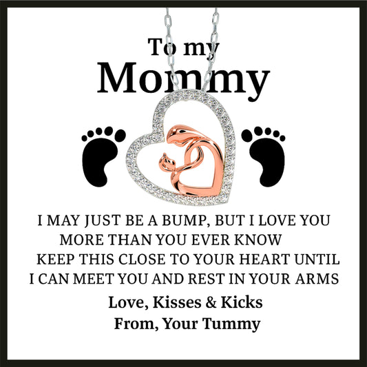 Special Gift for Mother to be - Mom & Baby Pure Silver Necklace Gift