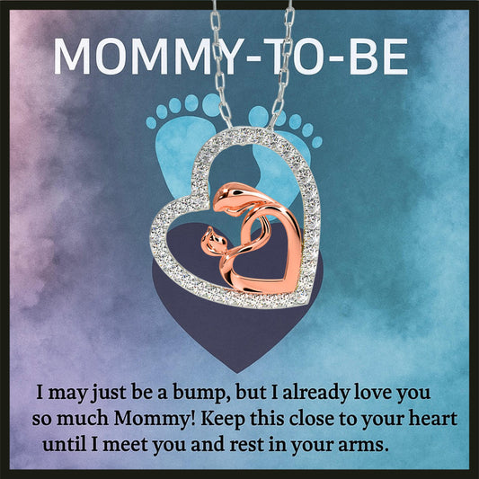 Heartfelt Gift for Mom to be - Mom & Baby Pure Silver Necklace Gift Set