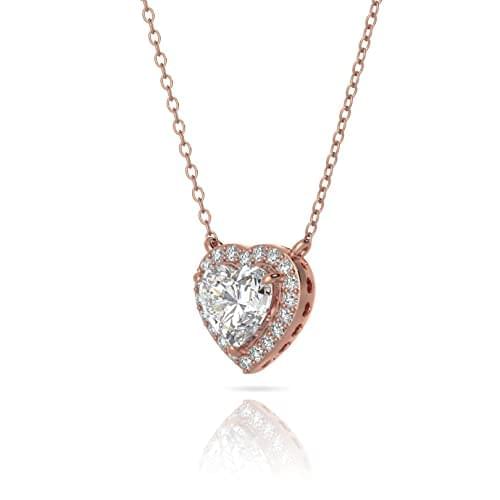 Seolfor 925 Sterling Silver Heart Solitaire Necklace - Seolfor
