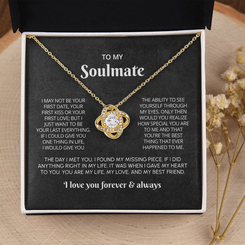 To My Soulmate Necklace Gift, Anniversary Gift For Her, Soulmate Gift