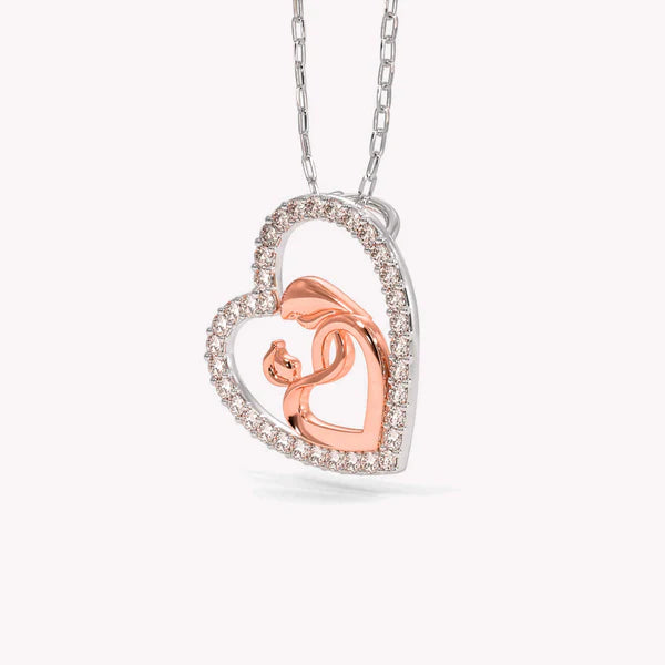 Amazing Gift for Mom to be - Mom & Baby Pure Silver Necklace Gift Set