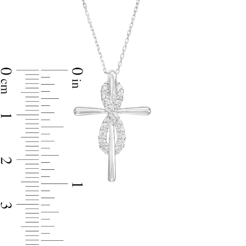 Cross Infinity Cubic Zirconia 925 Silver Necklace