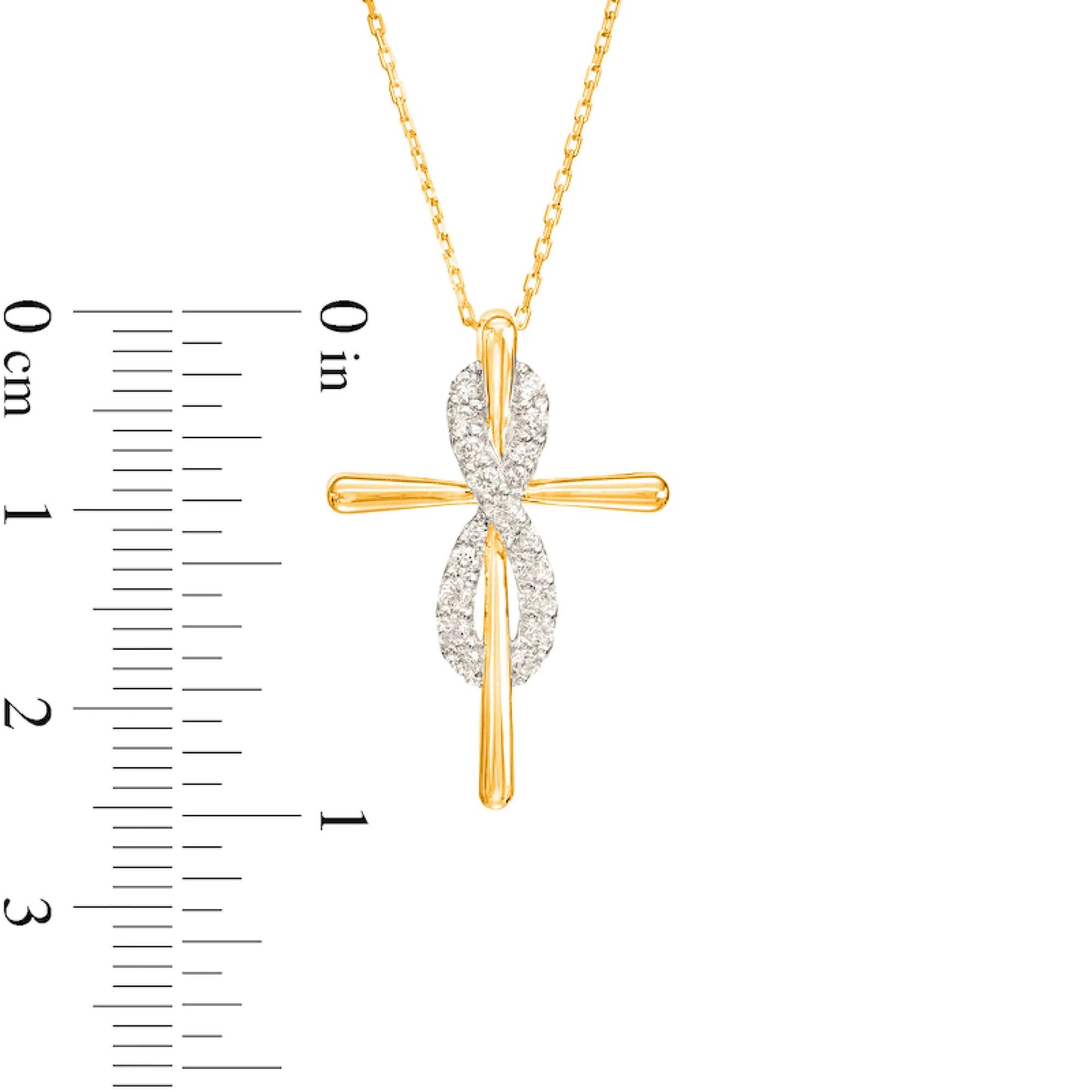 Cross Infinity Cubic Zirconia 925 Silver Necklace