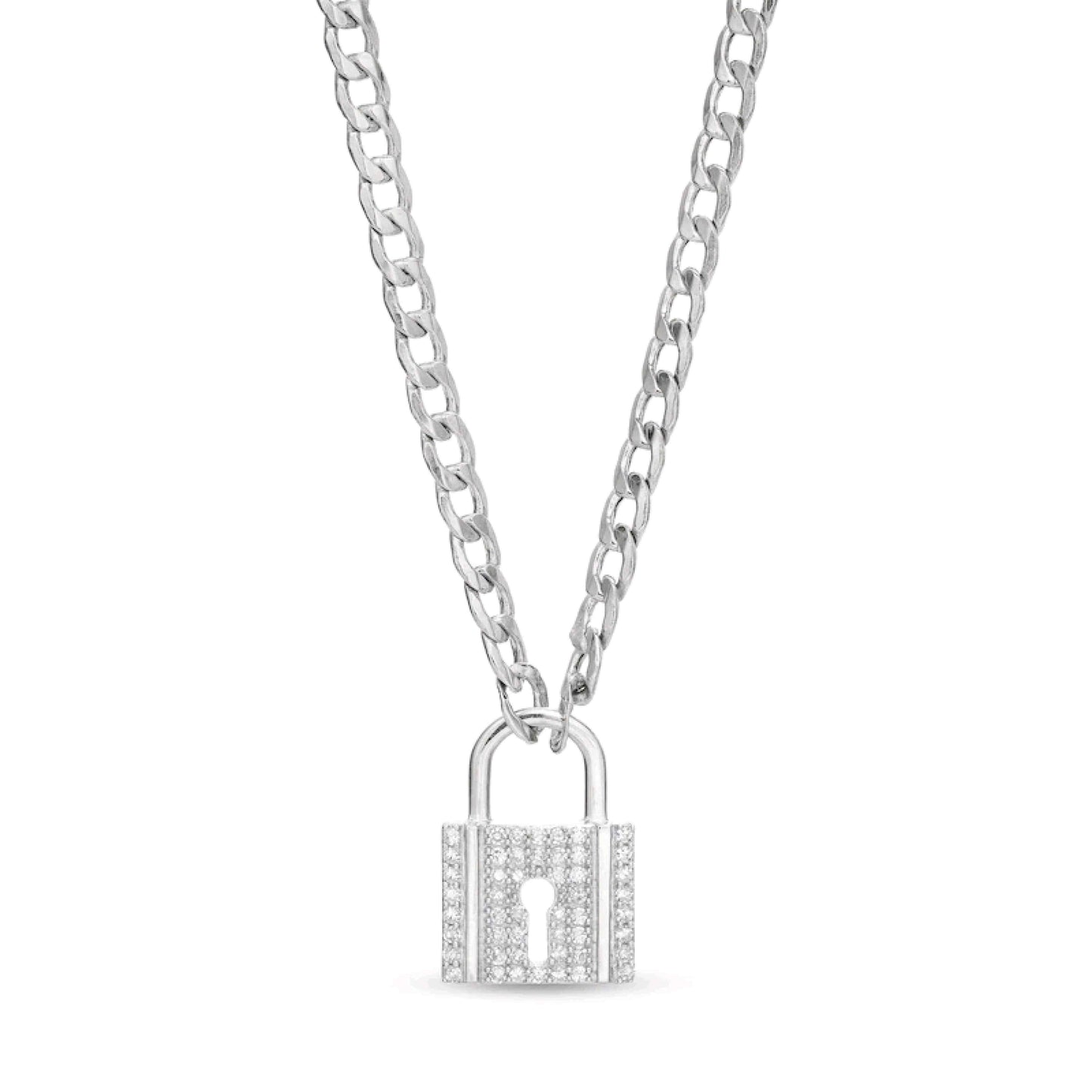 Lock of Loved Ones Heart Silver Necklace