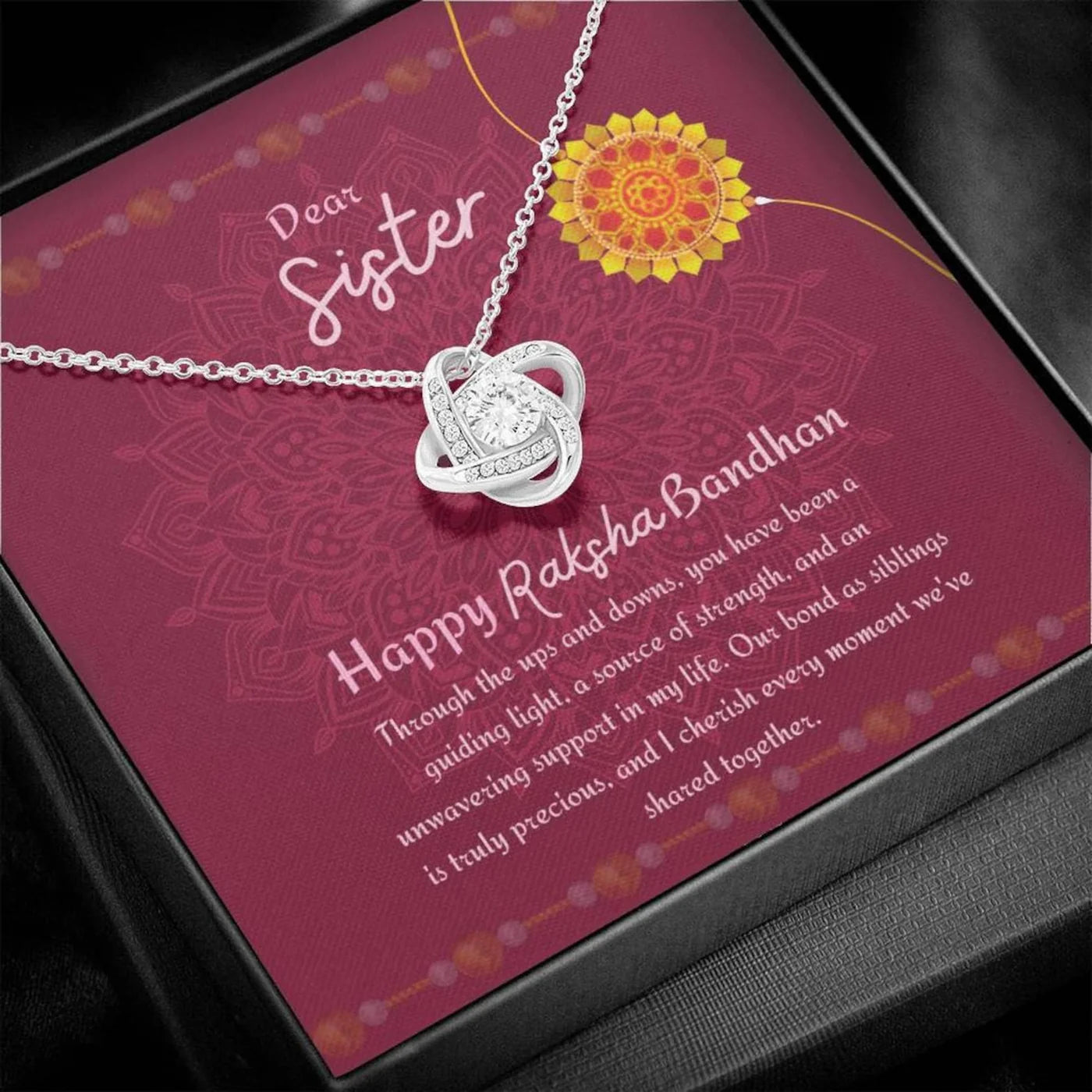 Most Special Rakhi / Raksha Bandhan Gift for Sister 2025 - Pure Silver Necklace Gift