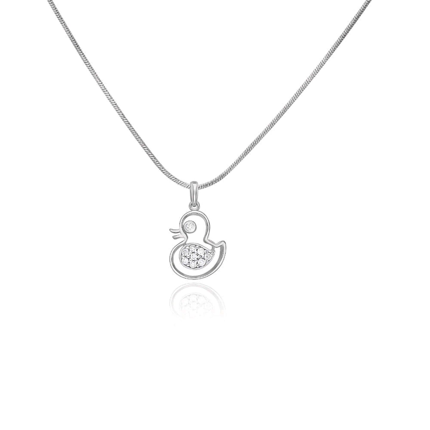 Charming Duck Silver Necklace