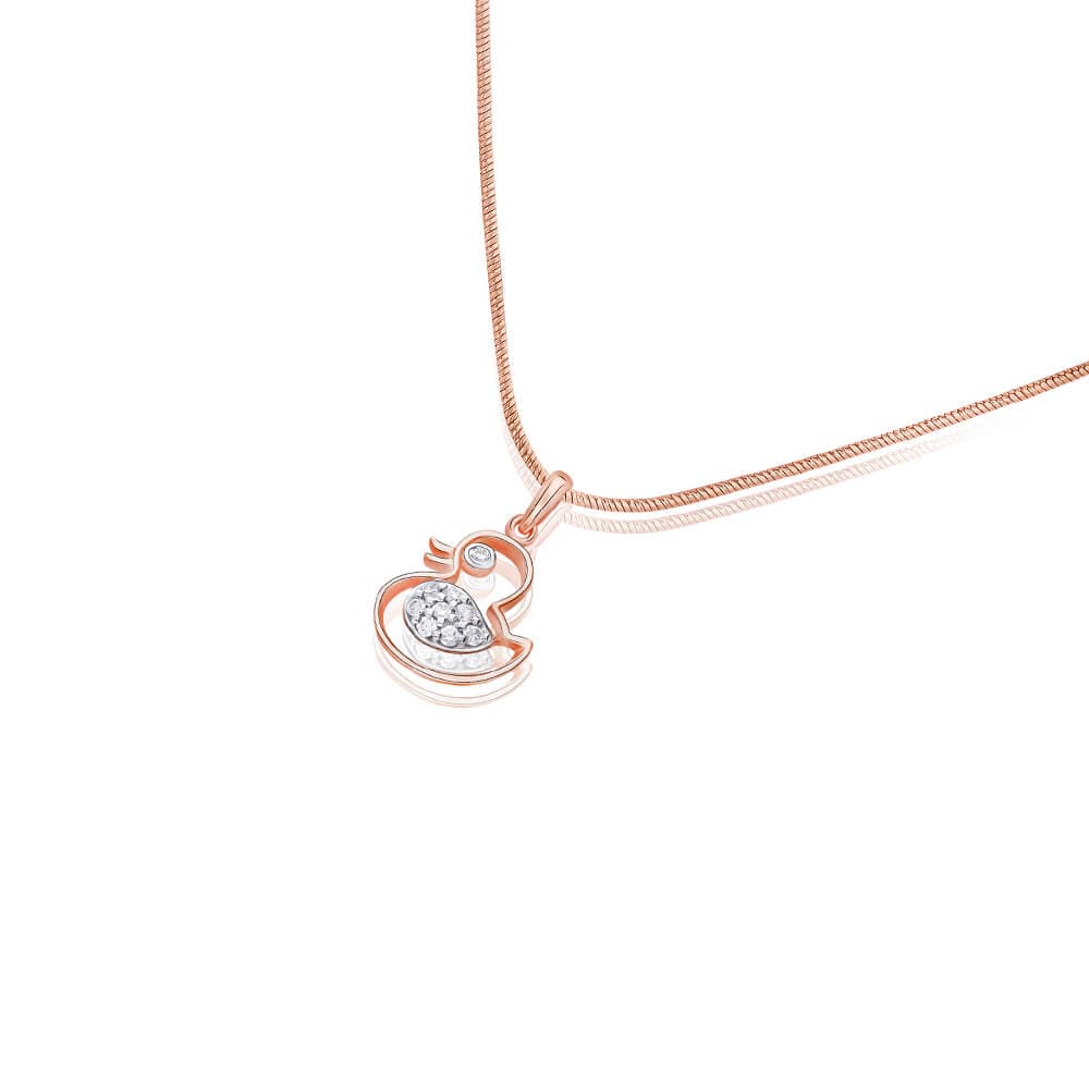 Charming Duck Silver Necklace