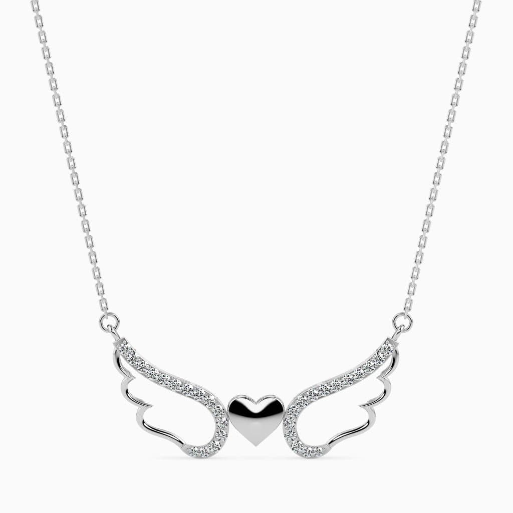 Flying Wings of Heart Pure Silver Necklace