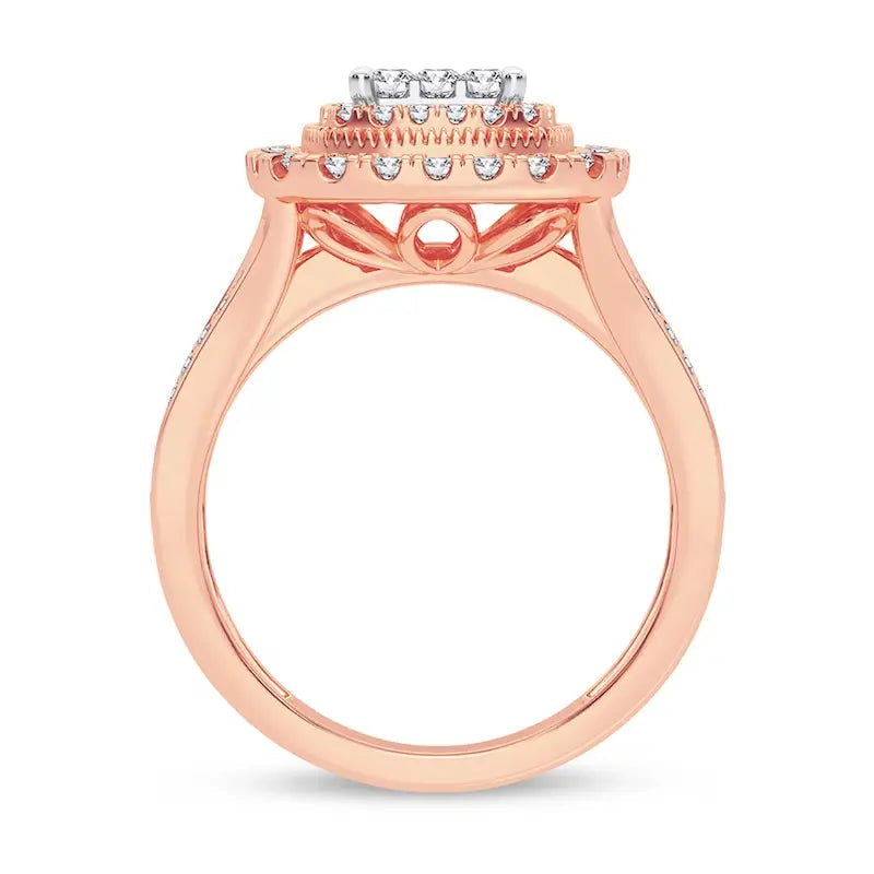 Princess Cut Shank Proposal Pure Silver Ring - Adjustable Size