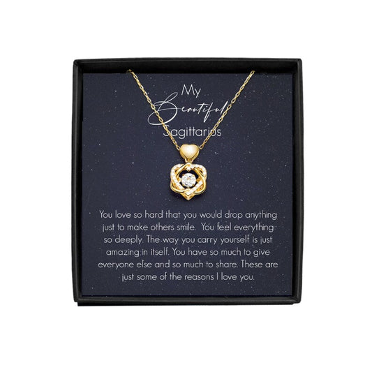 Beautiful Gift To Sagittarius - Dancing Heart Necklace
