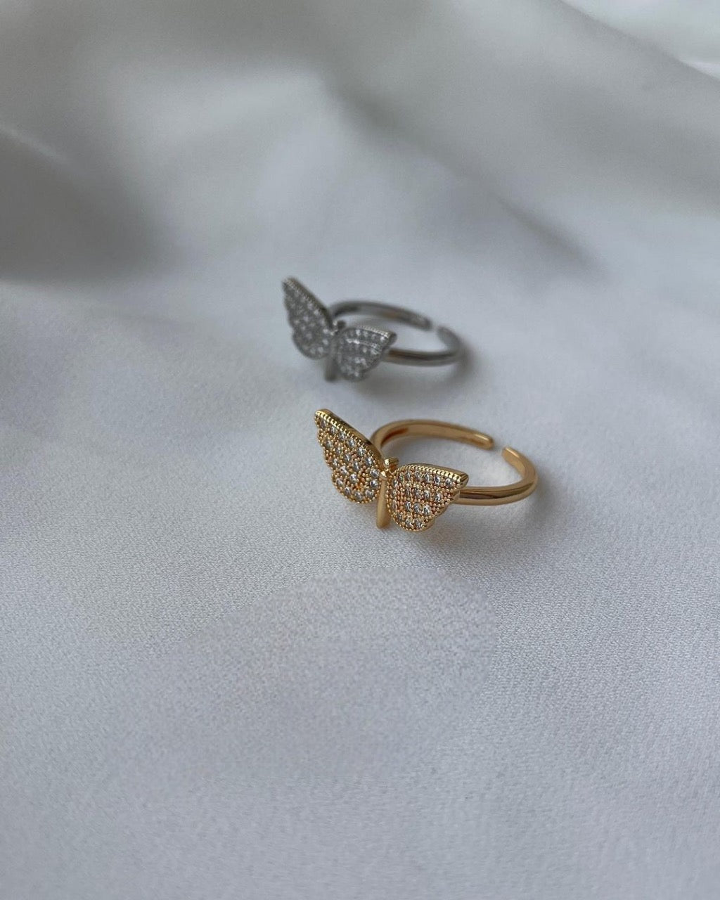 Butterfly Love Pure Silver Adjustable Ring