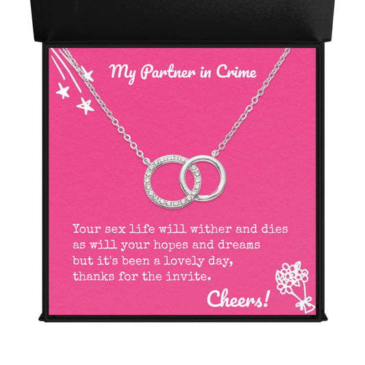 Unique Gift For My Partner In Crime - Dual Circlet Necklace