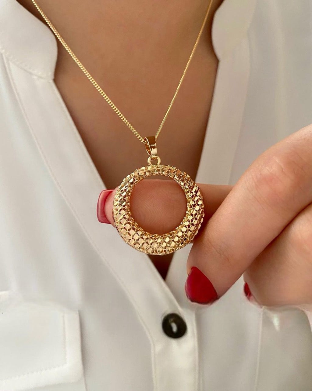 Box Circlet 925 Sterling Silver Necklace with Gold Plated