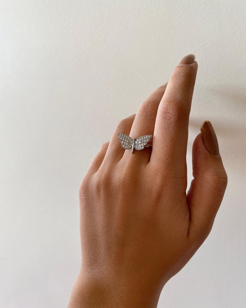 Butterfly Love Pure Silver Adjustable Ring