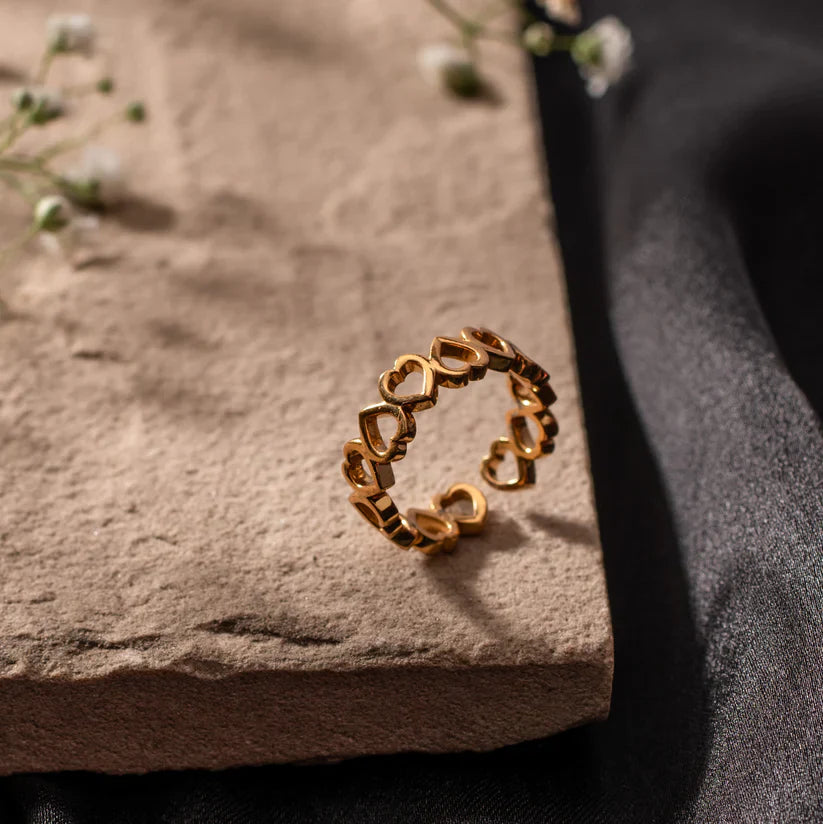 Connected Hearts Ring - 925 Silver