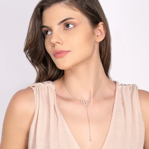 Dangling Infinity Heart Necklace - 925 Silver  1 review