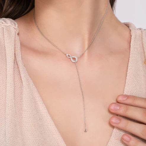 Dangling Infinity Heart Necklace - 925 Silver  1 review