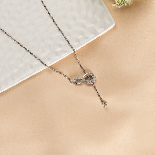 Dangling Infinity Heart Necklace - 925 Silver  1 review