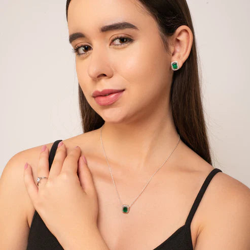 Emerald Necklace - 925 Silver