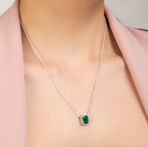 Emerald Necklace - 925 Silver