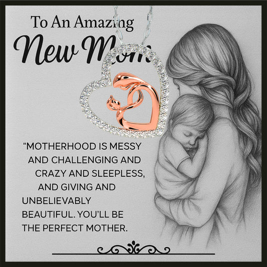Special Gift for Mom to be - Mom & Baby Pure Silver Necklace Gift Set