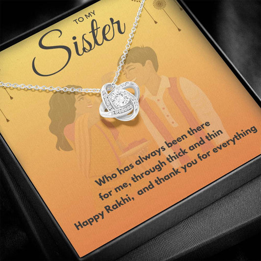 "..Thank you for everything.." | Thoughtful Rakhi Gift For Sister - 925 Sterling Silver Necklace