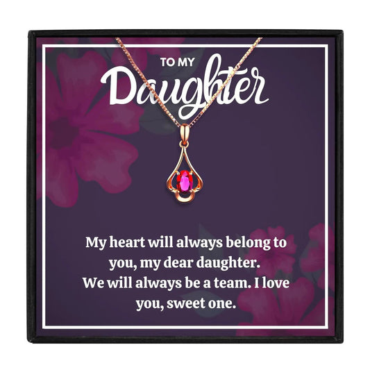 Amazing Gift To Daddy's Princess - Red Stone Necklace