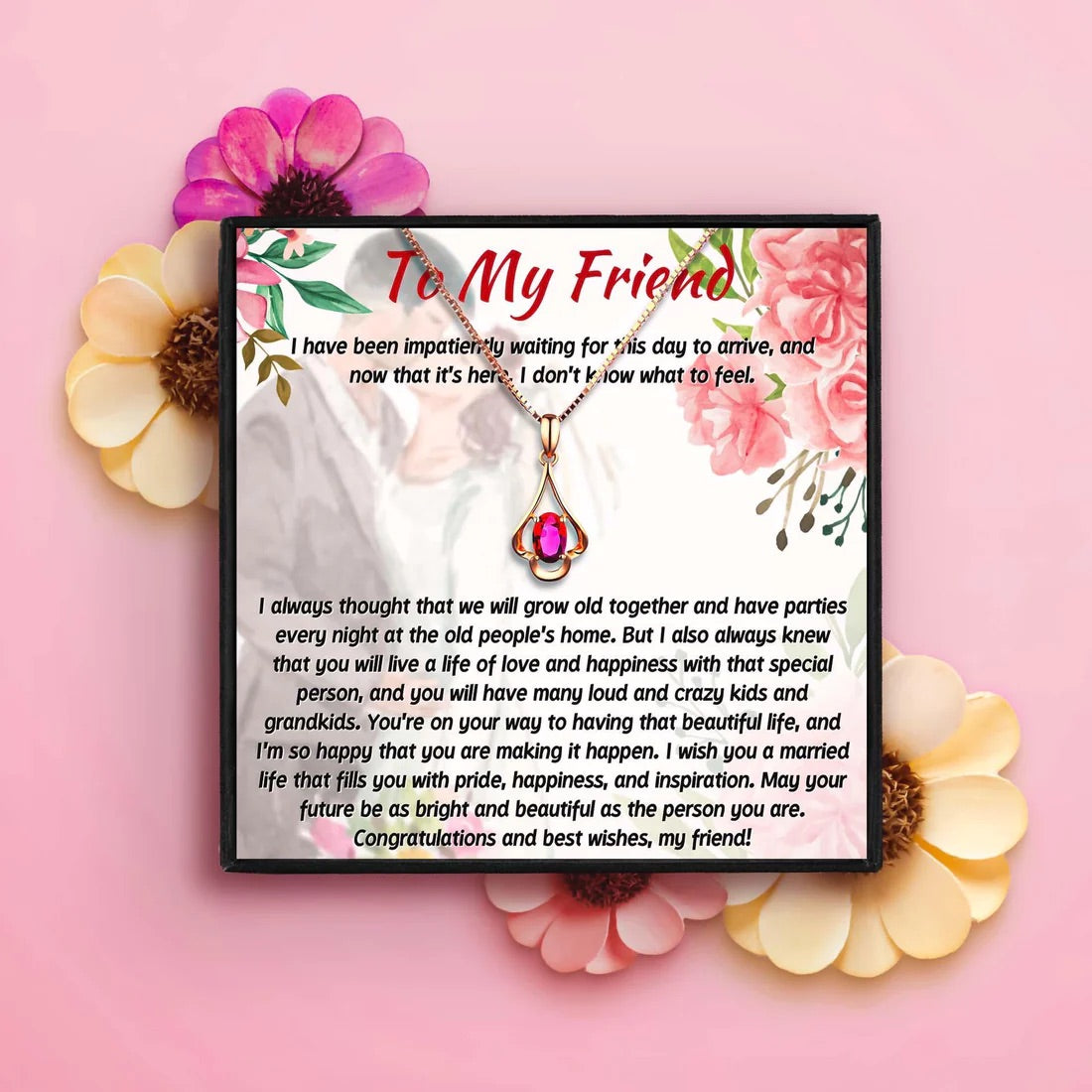 Beautiful Gift To My Amazing Friend - Red Stone Necklace