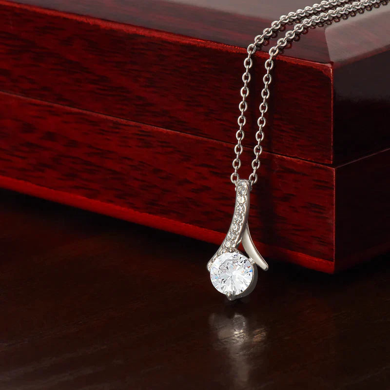 Ribbon Love Sterling Silver Necklace