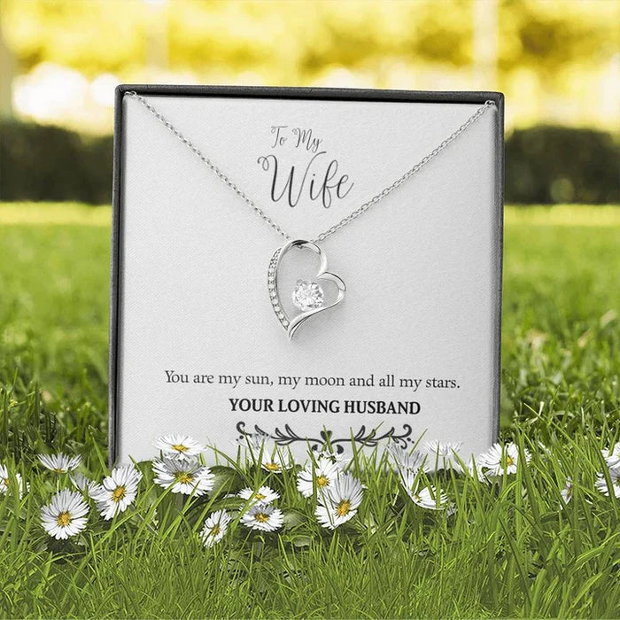 To My Wife - My Sun, Moon and Stars - Pure Silver Necklace Gift Set