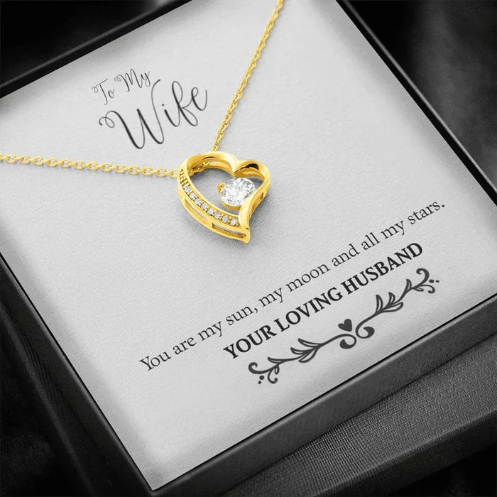 To My Wife - My Sun, Moon and Stars - Pure Silver Necklace Gift Set